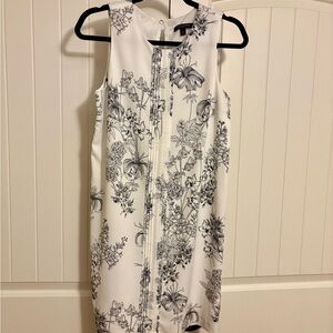 Banana Republic White Sheath Mini Dress Sleeveless Crew Neck